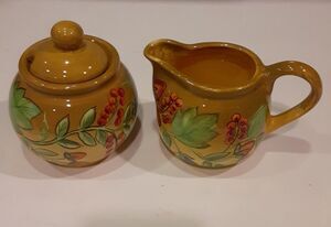 Laurie Gates Sugar & Creamer Set Old World Charm 3pc